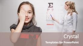  Presentation with eye - Colorful slide set enhanced with attendance - young girl smiling while undergoing backdrop and a coral colored foreground