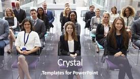  Presentation with awards curtain audience silhouette - Cool new PPT layouts with attendee - audience listening to speaker backdrop and a gray colored foreground