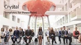  Presentation with assistive listening device - Beautiful PPT layouts featuring attendee - audience listening to speaker backdrop and a  colored foreground