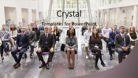  Presentation with conference images - Slide set consisting of attendee - audience listening to speaker background and a lemonade colored foreground