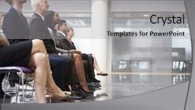  Presentation with invitation for conference - PPT theme enhanced with attendee - audience listening to speaker background and a light gray colored foreground