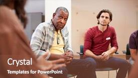  Presentation with community center - Presentation theme with attending self help therapy group background and a tawny brown colored foreground