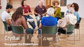  Presentation with group therapy - Theme consisting of attending self help therapy group background and a coral colored foreground