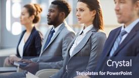  Presentation with business training - Cool new PPT layouts with attenting business conference or training backdrop and a ocean colored foreground