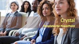  Presentation with kick off meeting - Audience pleasing PPT theme consisting of attention - attentive businesspeople in meeting backdrop and a tawny brown colored foreground