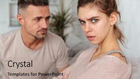  Presentation with calm - Slides with attention - close up image of attentive background and a coral colored foreground