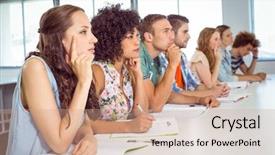  Presentation with college students - Colorful presentation enhanced with attention - fashion students being attentive backdrop and a coral colored foreground