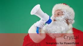  Presentation with attention - Slide set consisting of attention-christmas-portrait-of-santa background and a crimson colored foreground