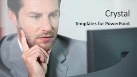  Presentation with accountant - Slide deck featuring attention prediction - accountant working on computer background and a sky blue colored foreground