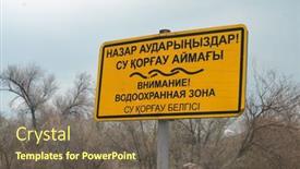  Presentation with attention - PPT layouts with attention-water-protection-area-kz background and a tawny brown colored foreground