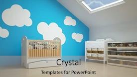  Presentation with nursery - Presentation featuring attic with baby crib background and a mint green colored foreground
