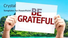  Presentation with beach - Presentation theme featuring attitude gratitude - be grateful card background and a arctic colored foreground