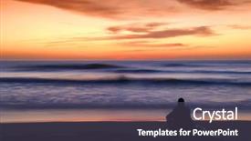  Presentation with sunset beach - Audience pleasing slides consisting of attitude gratitude - man alone watching sunset backdrop and a gray colored foreground