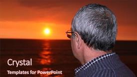  Presentation with sunset at venice beach palm - Amazing slides having attitude gratitude - mature man watching sunset backdrop and a wine colored foreground