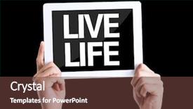  Presentation with gratitude - Presentation theme consisting of attitude gratitude - tablet pc with text live background and a tawny brown colored foreground