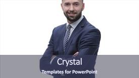  Presentation with business casual - PPT theme featuring attitude job satisfaction - casual business man with arms background and a  colored foreground