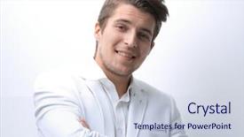  Presentation with confident - Beautiful slide set featuring attitude job satisfaction - closeup confident young businessman backdrop and a  colored foreground