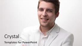  Presentation with engineering robotics development closeup electronics - PPT theme consisting of attitude job satisfaction - closeup confident young businessman background and a white colored foreground