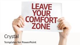  Presentation with leave - Beautiful presentation featuring attitude job satisfaction - leave your comfort zone card backdrop and a sky blue colored foreground