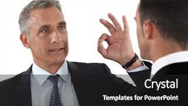  Presentation with hormone signaling - Audience pleasing presentation theme consisting of attitude job satisfaction - man signaling to colleagues backdrop and a  colored foreground