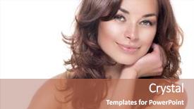  Presentation with beautiful skin - Colorful PPT theme enhanced with beautiful woman portrait clear fresh backdrop and a red colored foreground