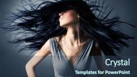  Presentation with hair - PPT theme having woman with fluttering hair background and a ocean colored foreground