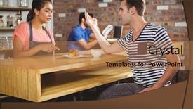  Presentation with croissant - Beautiful slides featuring complain - unhappy customer complaining backdrop and a coral colored foreground