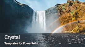  Presentation with rainbow scene - PPT theme consisting of rainbow world - amazing view of popular tourist background and a ocean colored foreground