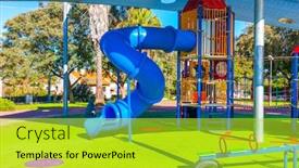  Presentation with kids development - Amazing theme having attraction-spiral-hill backdrop and a yellow colored foreground