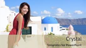  Presentation with luxury travel - Presentation theme consisting of attraction three domes chapel church background and a soft green colored foreground