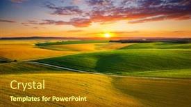  Presentation with agrarian - Presentation theme featuring attractive-aerial-photography-of-agrarian background and a tawny brown colored foreground