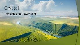  Presentation with aerial - Colorful slide set enhanced with attractive-aerial-top-view backdrop and a light blue colored foreground