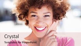  Presentation with african american adults in classroom - Beautiful PPT theme featuring attractive african american woman outdoors backdrop and a  colored foreground