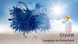  Presentation with circuit - Amazing presentation theme having splash showing circuit board backdrop and a soft green colored foreground