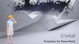  Presentation with wave energy - PPT layouts having attractive architect yelling against splash showing energy wave background and a lemonade colored foreground