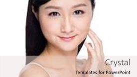  Presentation with skin care - PPT theme with attractive-asian-woman-skin-care background and a lemonade colored foreground