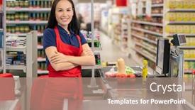 Presentation with working woman - Cool new theme with attractive-asian-woman-working backdrop and a coral colored foreground