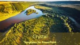  Presentation with earth eye - Beautiful presentation design featuring attractive-bird-s-eye-view backdrop and a tawny brown colored foreground