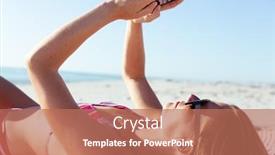  Presentation with summer time - Presentation featuring attractive-blonde-caucasian-woman-enjoying background and a coral colored foreground