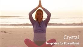  Presentation with prayer hands - Presentation with attractive-blonde-caucasian-woman-enjoying background and a coral colored foreground