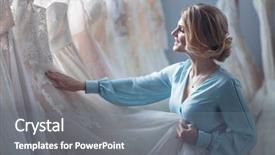  Presentation with bride - Cool new slide set with attractive bride choosing a wedding backdrop and a gray colored foreground
