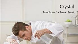  Presentation with cleaning the school - Amazing slides having attractive brunette male carefully cleaning backdrop and a  colored foreground