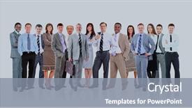  Presentation with young business people - Audience pleasing presentation theme consisting of attractive business people - the elite backdrop and a  colored foreground