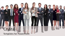  Presentation with young business people - Presentation theme enhanced with attractive business people - the elite background and a light gray colored foreground