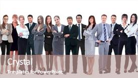  Presentation with young business people - Slides consisting of attractive business people - the elite background and a coral colored foreground