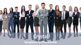  Presentation with young business people - Beautiful presentation theme featuring attractive business people - the elite backdrop and a ocean colored foreground