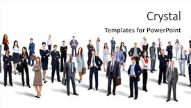  Presentation with young business people - Colorful PPT layouts enhanced with attractive business people - the elite backdrop and a white colored foreground
