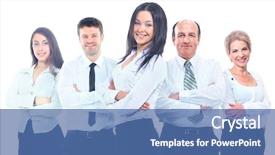  Presentation with young business people - Beautiful PPT theme featuring attractive business people - the elite backdrop and a ocean colored foreground