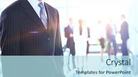  Presentation with young business people - Cool new slides with attractive business people - the elite backdrop and a sky blue colored foreground