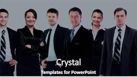  Presentation with young business people - Presentation design consisting of attractive business people - the elite background and a black colored foreground